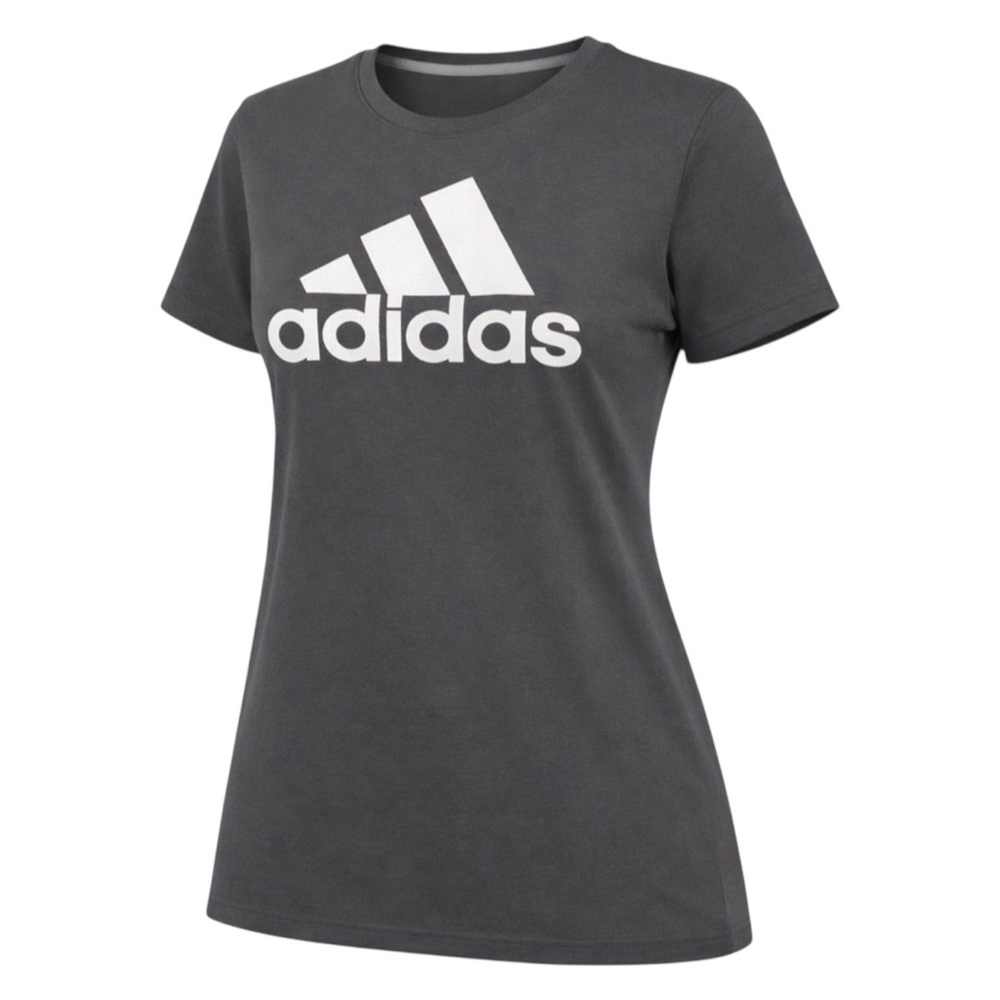 adidas Women’s Logo T-Shirt Dark Gray Size Large Cotton Tee